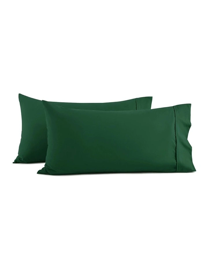 250TC Cotton & Recycled Polyester Blend King Pillowcase Twin Pack in Hunter Green image 4