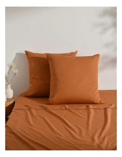 250TC Cotton & Recycled Polyester Blend European Pillowcase Twin Pack in Rust