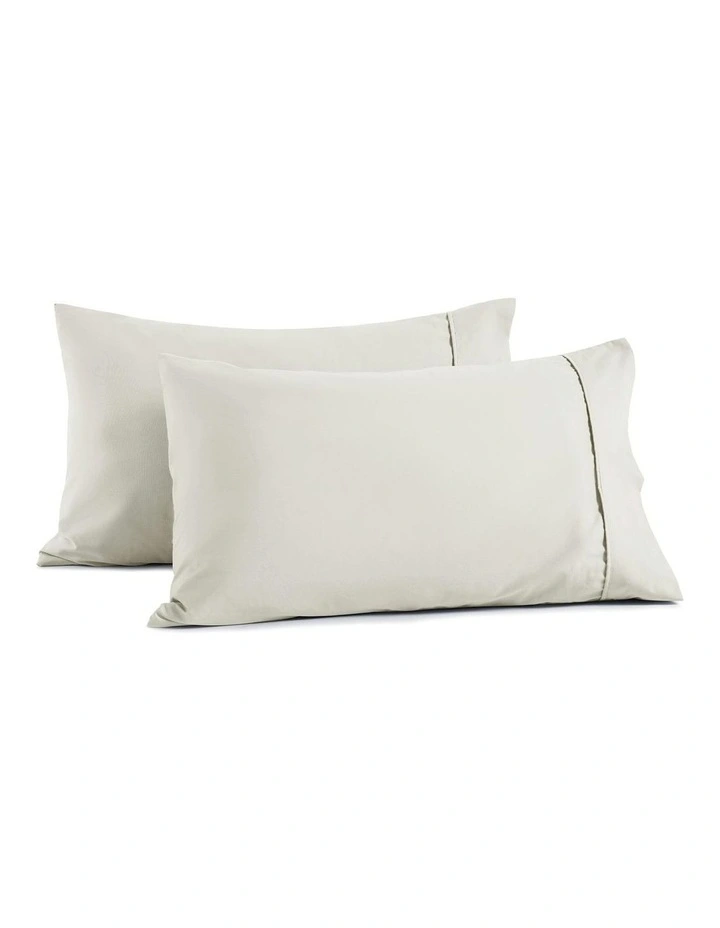 250TC Cotton & Recycled Polyester Blend Standard Pillowcase Twin Pack in Silver Grey image 4