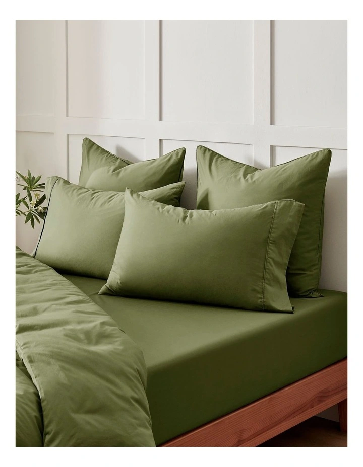 400 Thread Count Premium Cotton Sateen Sheet Set in Olive image 6