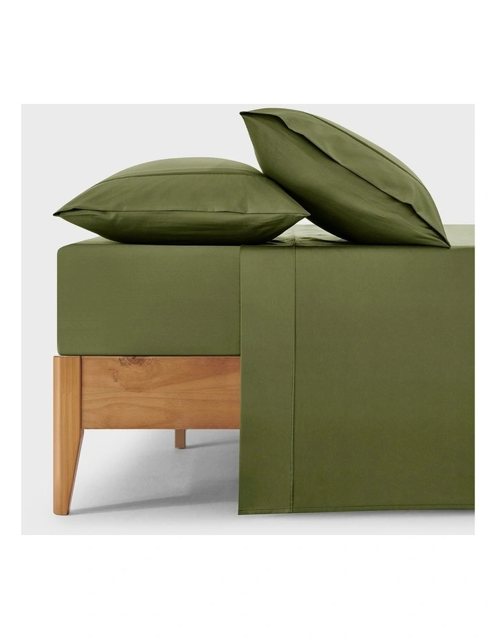 400 Thread Count Premium Cotton Sateen Sheet Set in Olive image 7