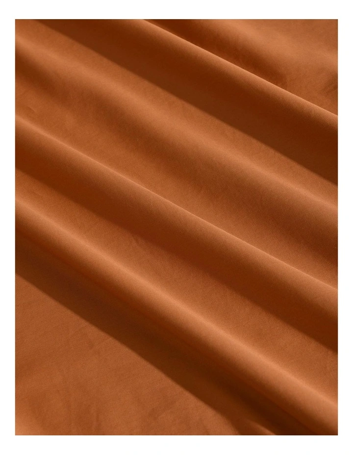 250TC Cotton and Recycled Polyester Blend Fitted Sheet Set in Rust image 5