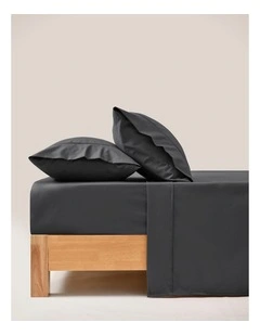 250TC Cotton and Recycled Polyester Blend Sheet Set in Charcoal
