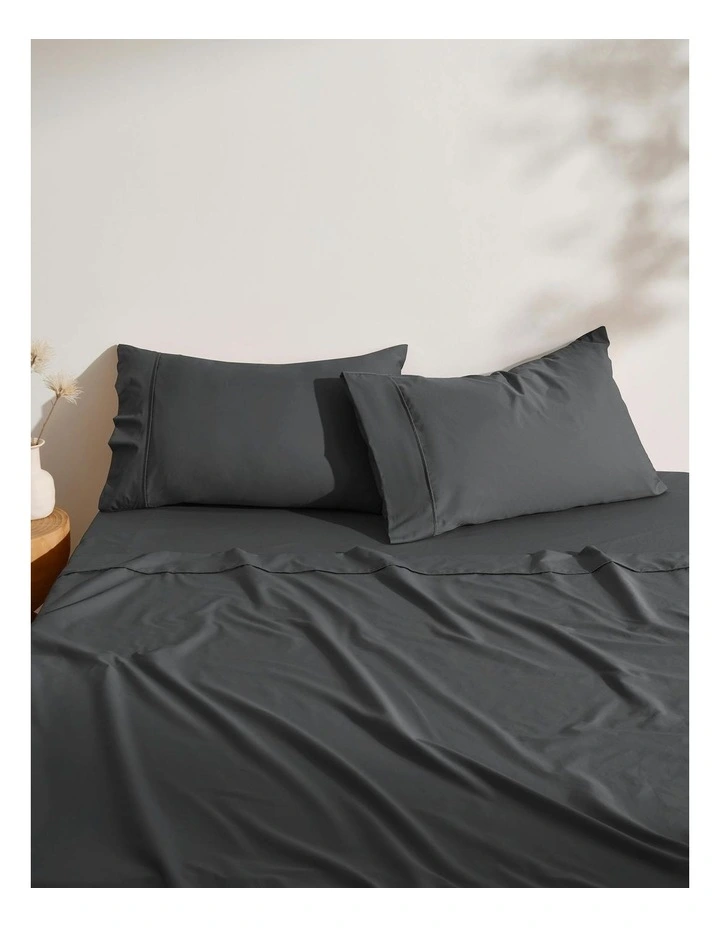 250Thread Count Cotton and Recycled Polyester Blend Sheet Set in Charcoal image 7
