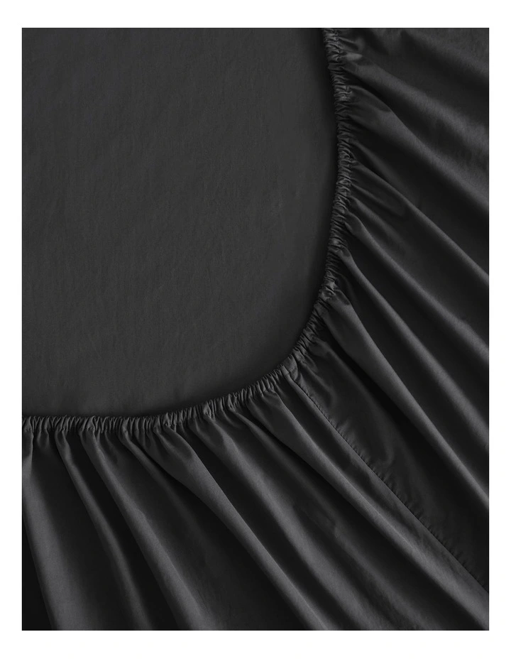 250TC Cotton and Recycled Polyester Blend Fitted Sheet Set in Charcoal image 3