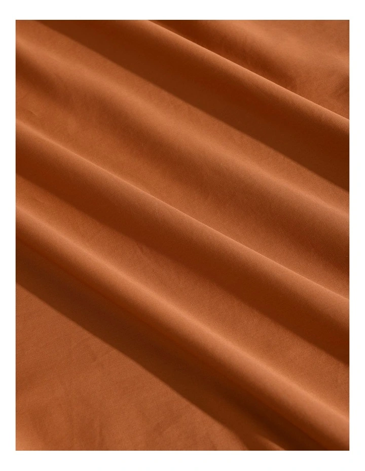 250TC Cotton & Recycled Polyester Blend Sheet Set in Rust image 5