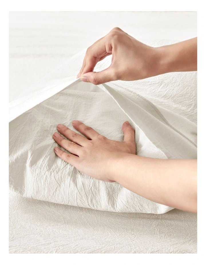 Bonnie Washed Cotton Sheet Set in White image 2
