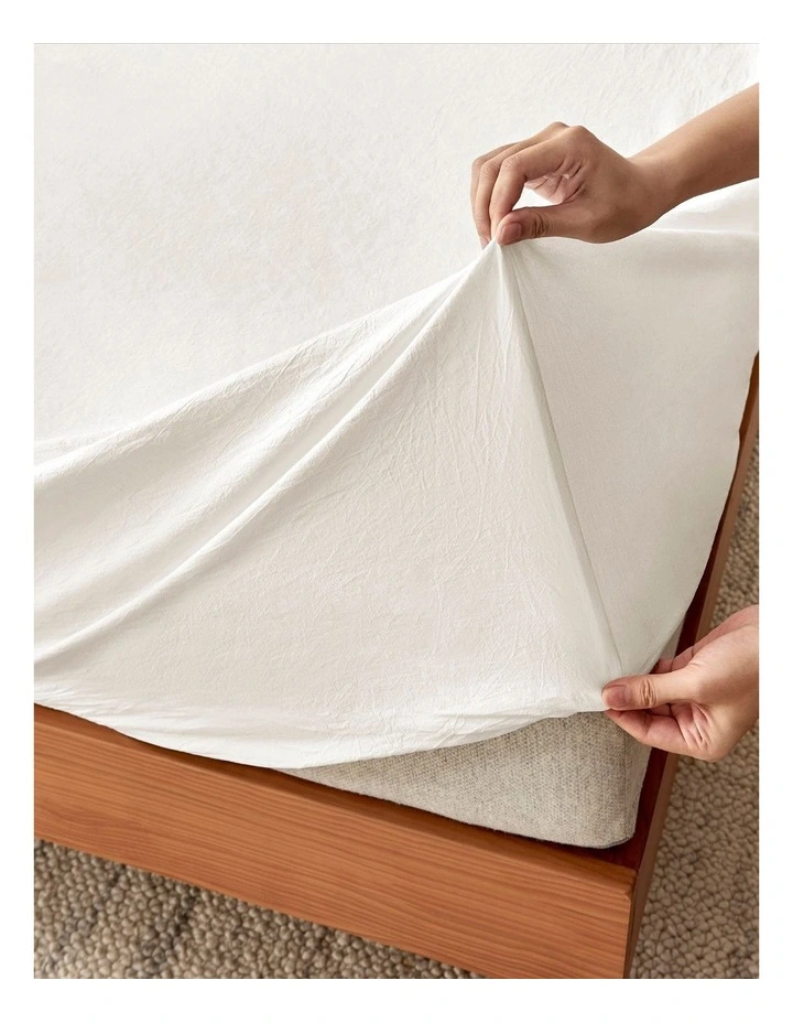 Bonnie Washed Cotton Sheet Set in White image 4