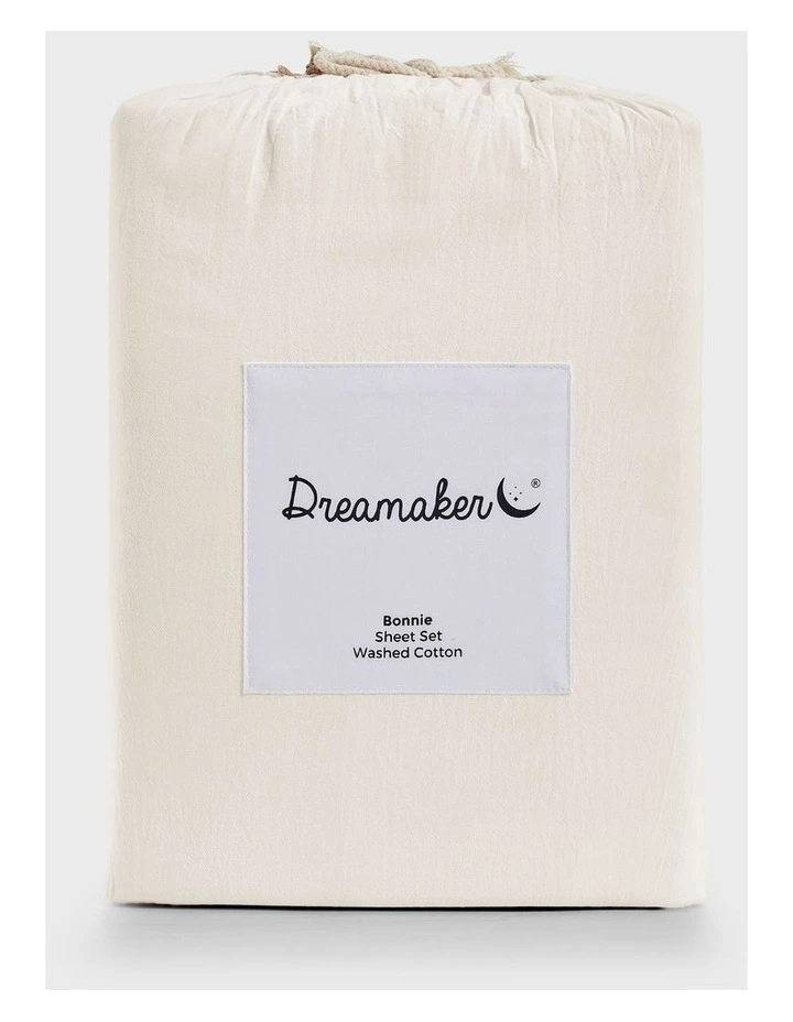 Bonnie Washed Cotton Sheet Set in White image 6