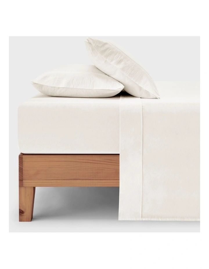 Bonnie Washed Cotton Sheet Set in White image 7