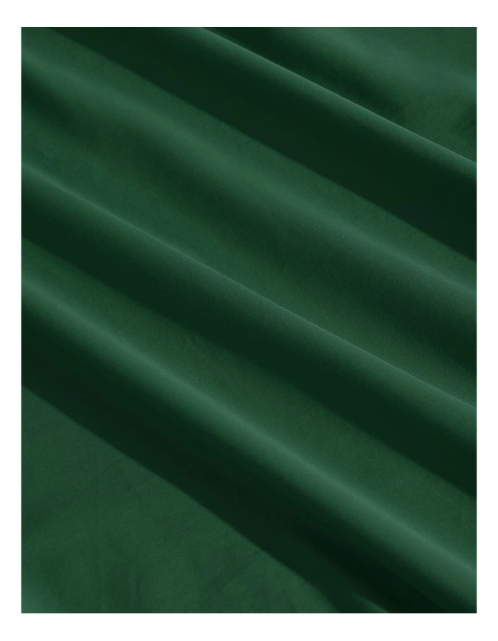 250TC Cotton and Recycled Polyester Blend Sheet Set in Hunter Green image 5