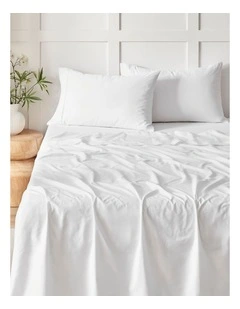 400Thread Count Premium Cotton Sateen Sheet Set in White
