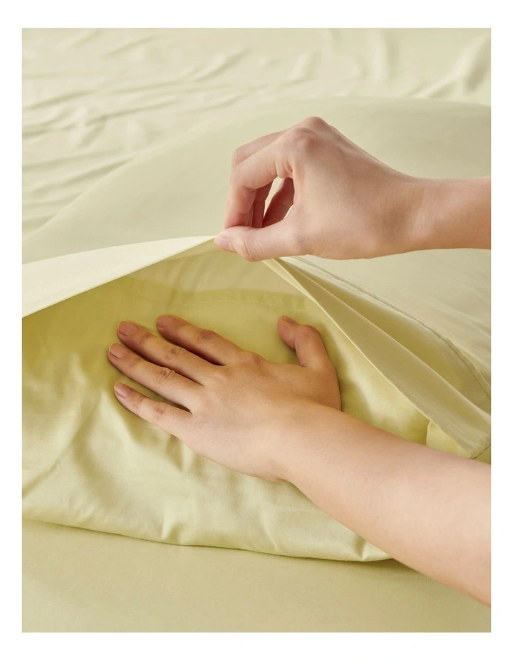 400TC Premium Cotton Sateen Sheet Set in Citron image 3