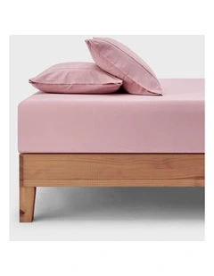Bonnie Washed Cotton Fitted Sheet Set in Pink Pearl