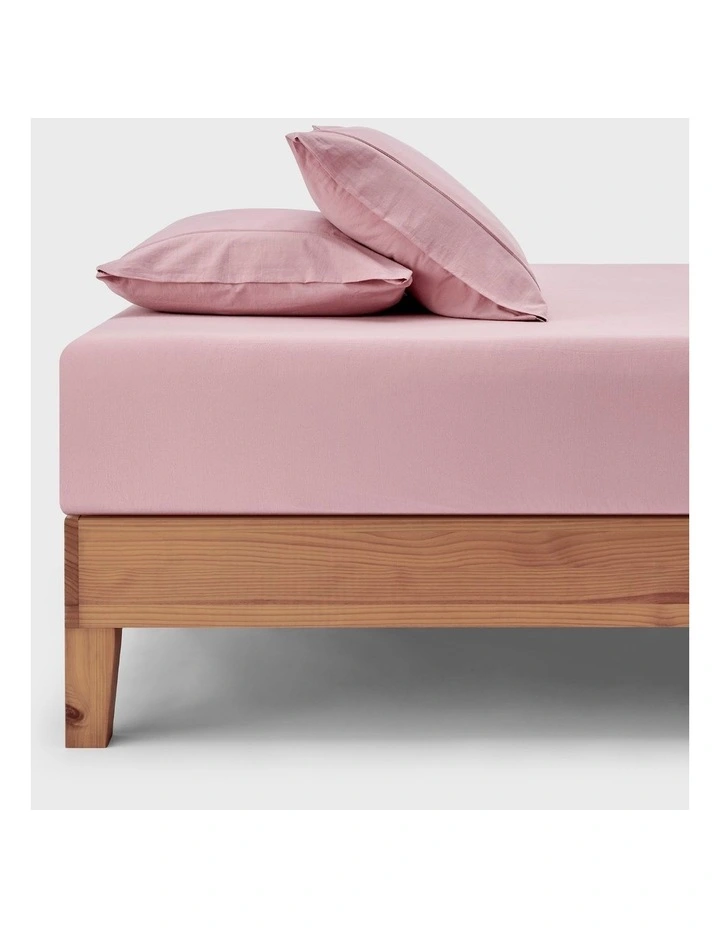 Bonnie Washed Cotton Fitted Sheet Set in Pink Pearl image 1