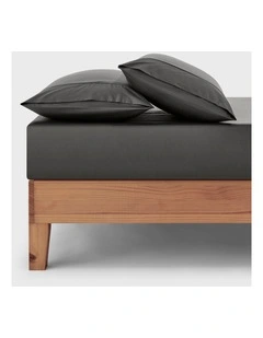 400TC Premium Cotton Sateen Fitted Sheet Set in Charcoal