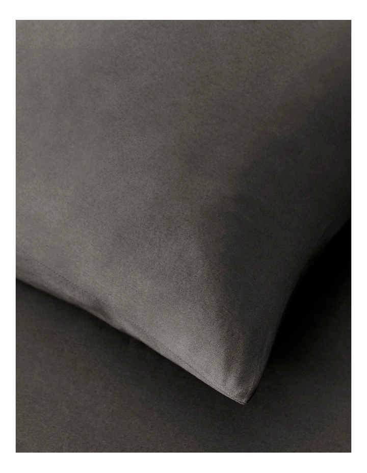 400TC Premium Cotton Sateen Fitted Sheet Set in Charcoal image 5