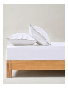 250TC Cotton & Recycled Polyester Blend Fitted Sheet Set in White