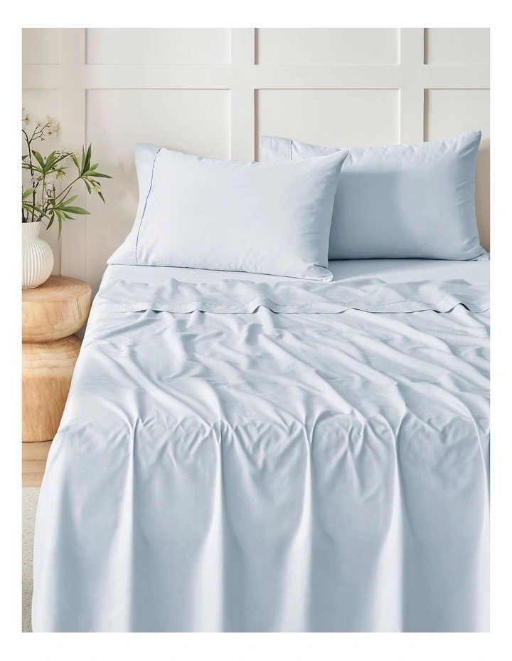 400TC Premium Cotton Sateen Sheet Set in Sky image 1