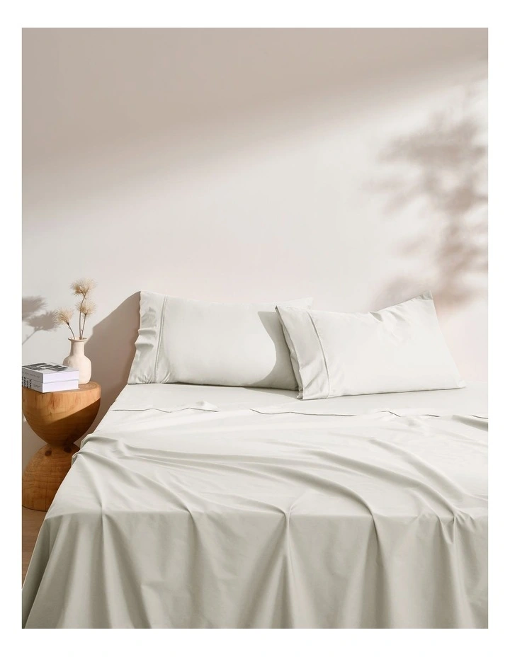 250TC Cotton & Recycled Polyester Blend Sheet Set in Silver Grey image 1