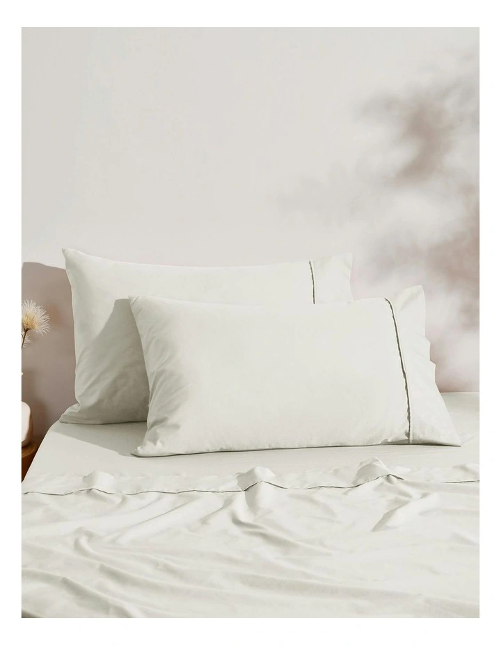 250TC Cotton & Recycled Polyester Blend Sheet Set in Silver Grey image 3