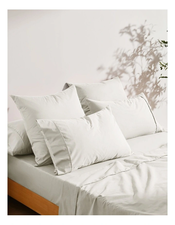 250TC Cotton & Recycled Polyester Blend Sheet Set in Silver Grey image 6
