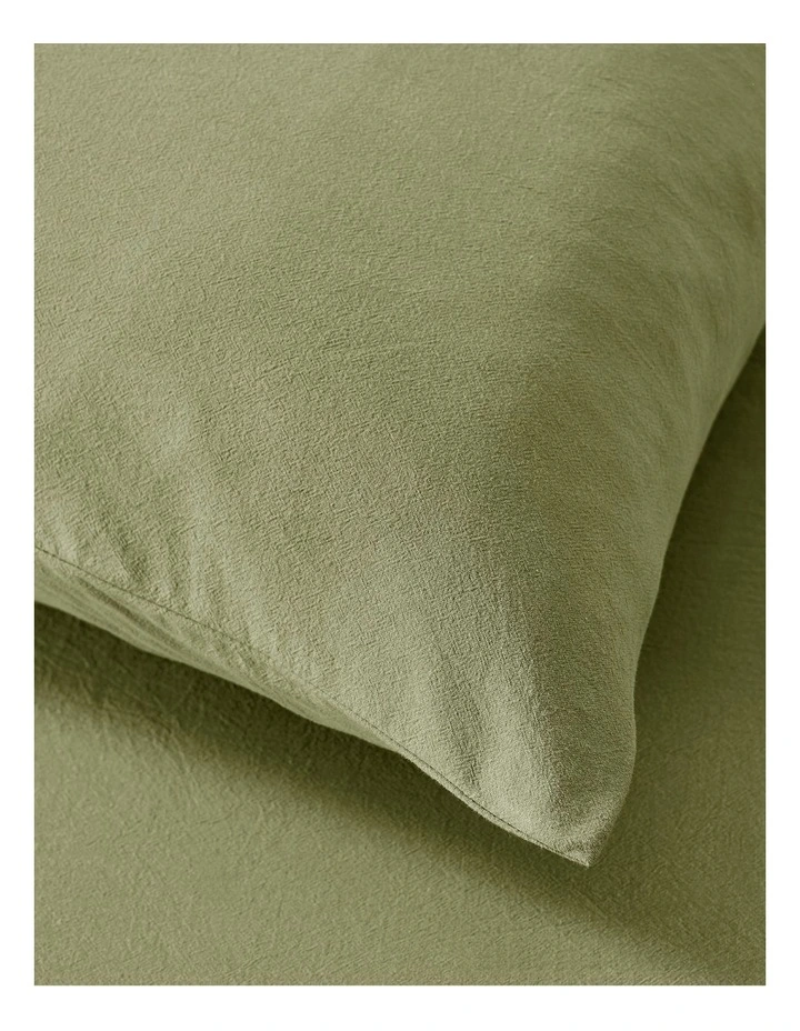 Bonnie Washed Cotton Sheet Set in Olive image 3