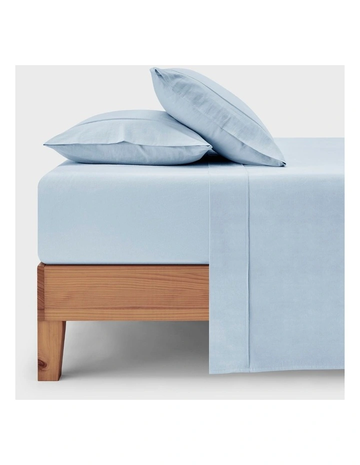 Bonnie Washed Cotton Sheet Set in Sky image 7