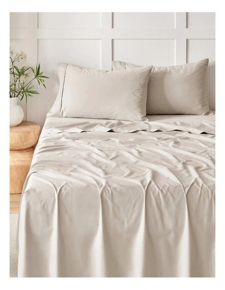 400TC Premium Cotton Sateen Sheet Set in Oatmeal image 1