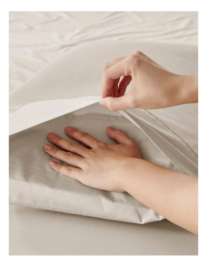 400TC Premium Cotton Sateen Sheet Set in Oatmeal image 3