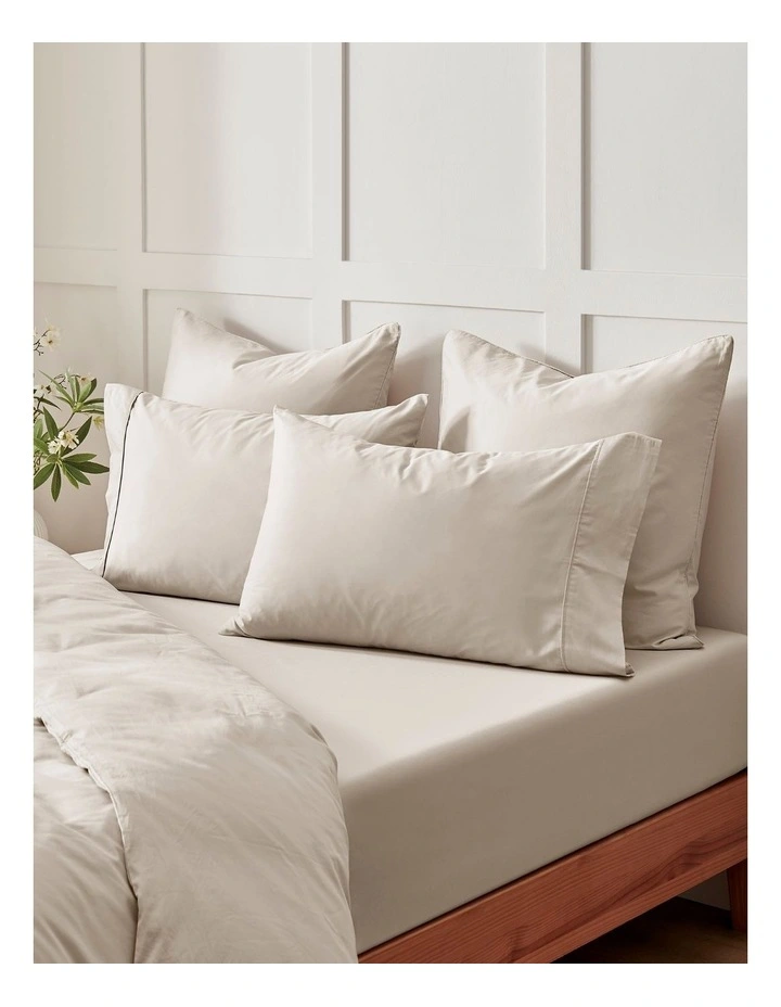 400TC Premium Cotton Sateen Sheet Set in Oatmeal image 6