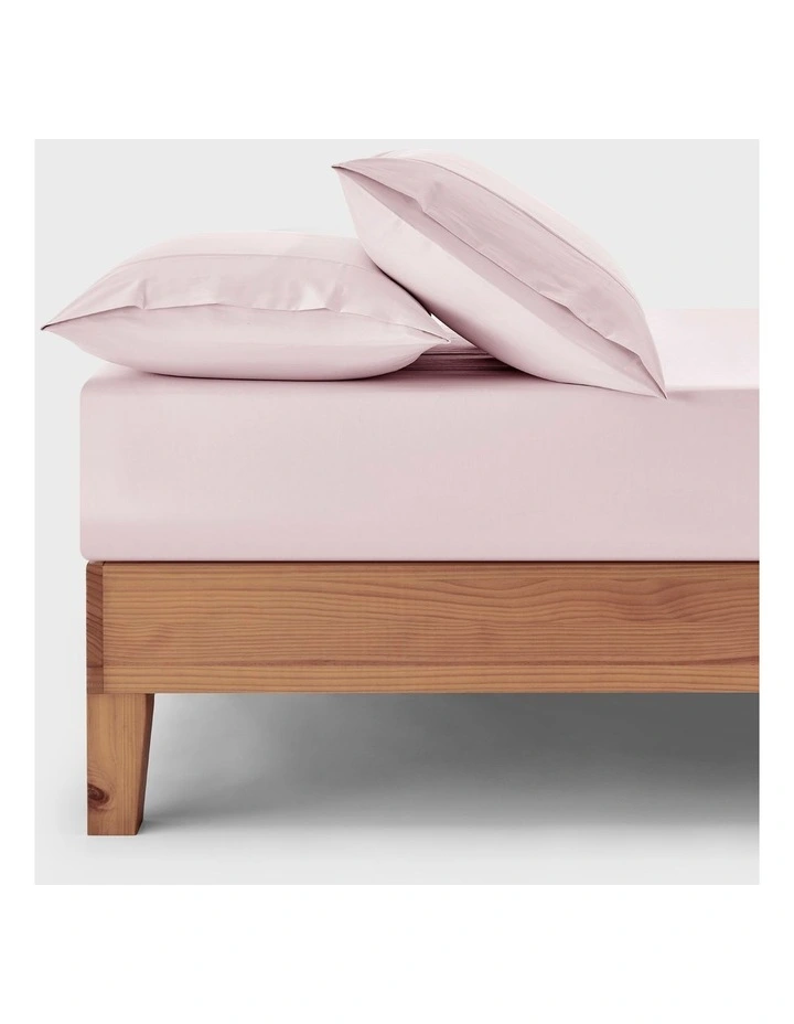 400TC Premium Cotton Sateen Fitted Sheet Set in Petal image 7