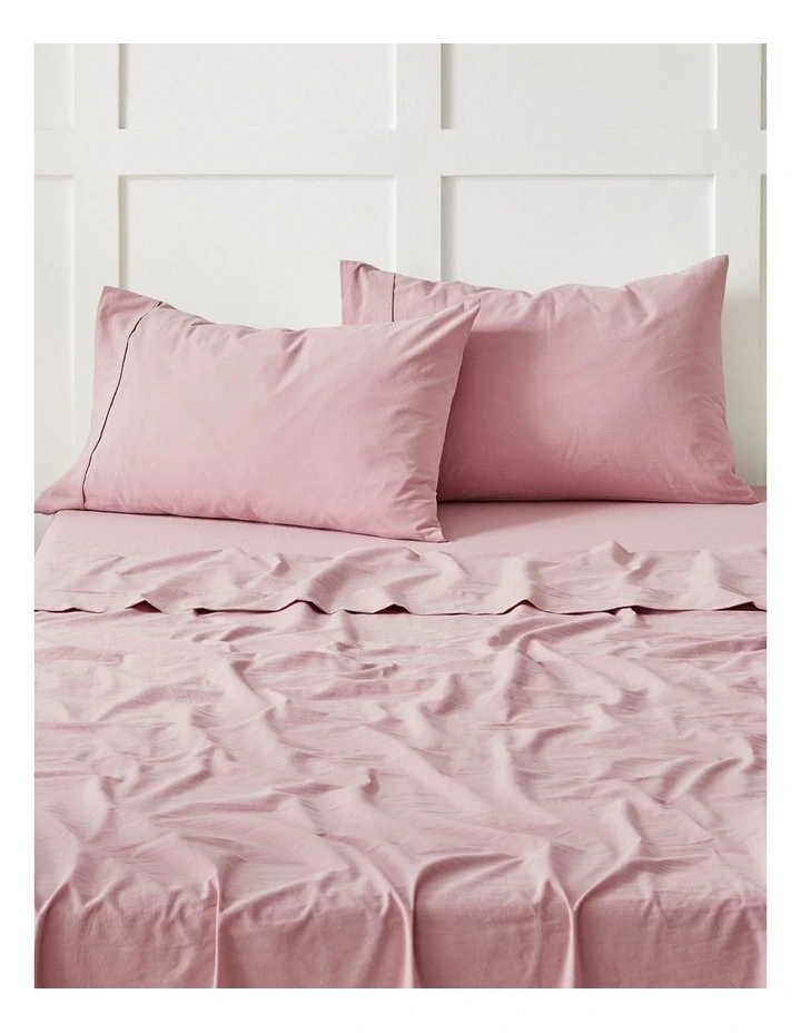 Bonnie Washed Cotton Sheet Set in Pink Pearl image 1