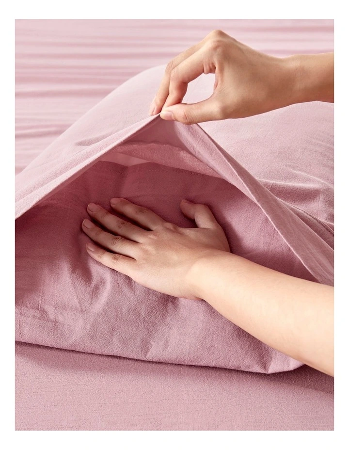 Bonnie Washed Cotton Sheet Set in Pink Pearl image 2