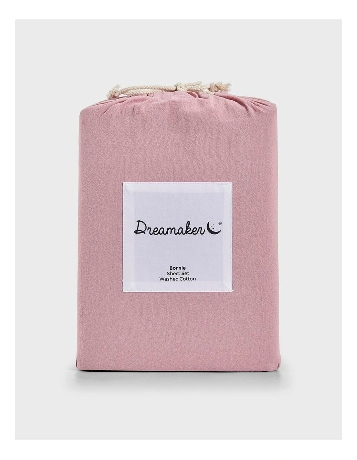 Bonnie Washed Cotton Sheet Set in Pink Pearl image 6
