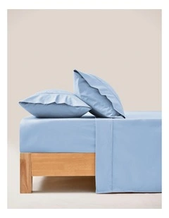 250TC Cotton & Recycled Polyester Blend Sheet Set in Pale Blue