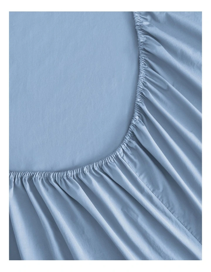 250TC Cotton & Recycled Polyester Blend Sheet Set in Pale Blue image 4