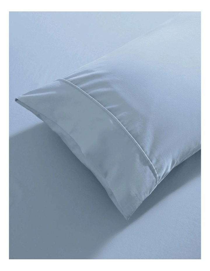 250TC Cotton & Recycled Polyester Blend Sheet Set in Pale Blue image 4