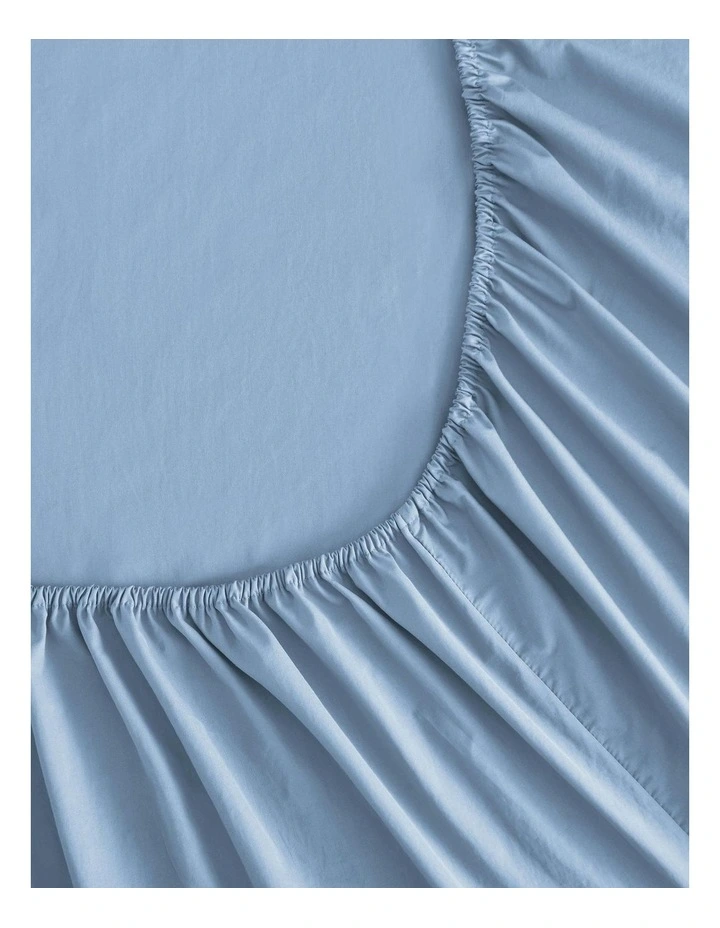 250TC Cotton & Recycled Polyester Blend Sheet Set in Pale Blue image 5
