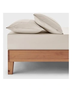 400TC Premium Cotton Sateen Fitted Sheet Set in Oatmeal