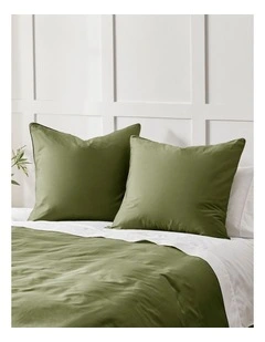 400TC Premium Cotton Sateen Pillowcase Twin Pack in Olive