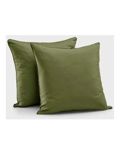 400TC Premium Cotton Sateen Pillowcase Twin Pack in Olive