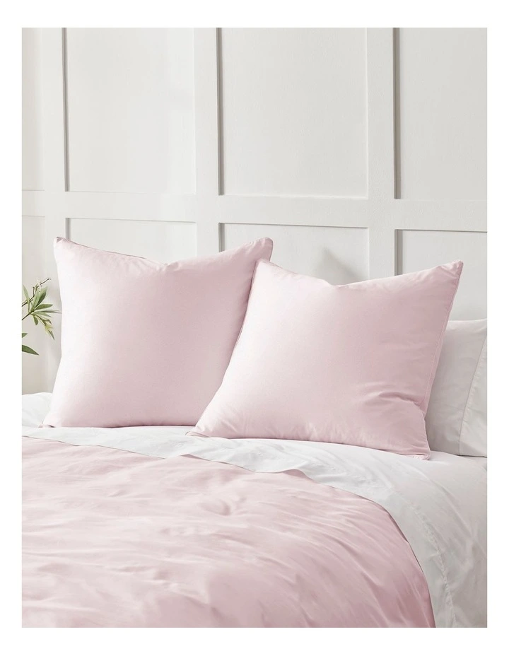 400TC Premium Cotton Sateen Piped European Pillowcase Twin Pack in Petal image 1