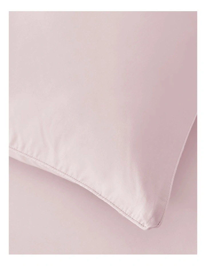 400TC Premium Cotton Sateen Piped European Pillowcase Twin Pack in Petal image 2