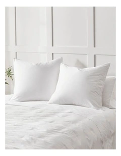 400TC Premium Cotton Sateen Piped European Pillowcase Twin Pack in White