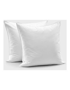 400TC Premium Cotton Sateen Piped European Pillowcase Twin Pack in White
