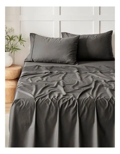 400 Thread Count Premium Cotton Sateen Sheet Set in Charcoal