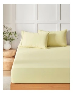 400 Thread Count Premium Cotton Sateen Fitted Sheet Set in Citron