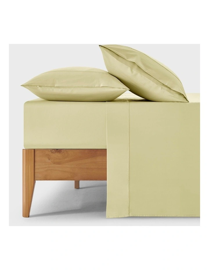 400 Thread Count Premium Cotton Sateen Fitted Sheet Set in Citron image 7