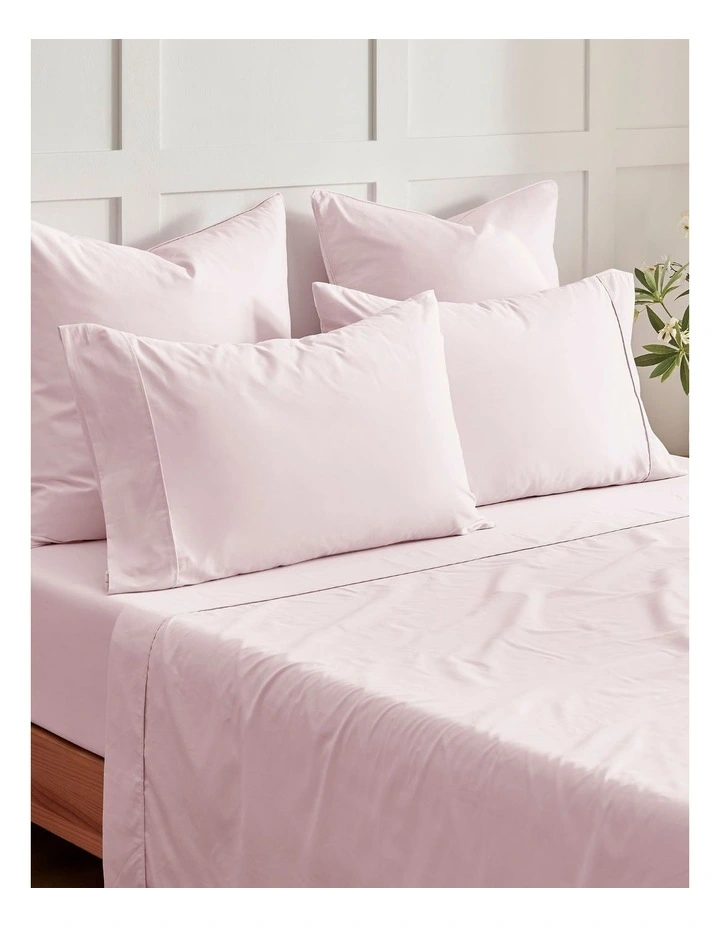 400 Thread Count Premium Cotton Sateen Standard Pillowcase Set of 2 in Petal image 5